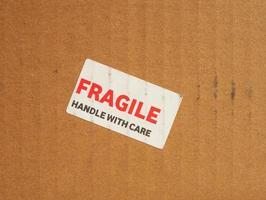 Fragile handle with care sign photo