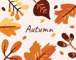 Autumn leaf background. Hand drawn vector illustration