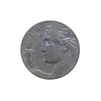 Vintage Italian coin isolated photo