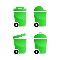 green trash icon vector on white background.