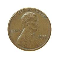 One cent isolated photo