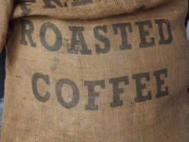 Roasted coffee sack photo