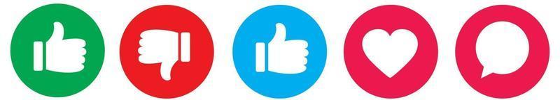 Thumbs up and down flat icon. Like icons. Hands icon. vector