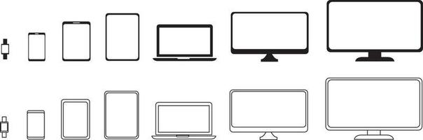 Device icons set. Devices collection vector