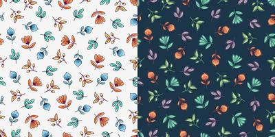 Beautiful hand drawn colorful leaves seamless pattern vector