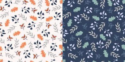 Hand drawn autumn leaves seamless pattern vector