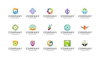 plantillas de colección de logotipos de la comunidad y la fundación vector