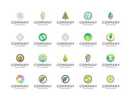 Collection of beautiful organic logo templates vector