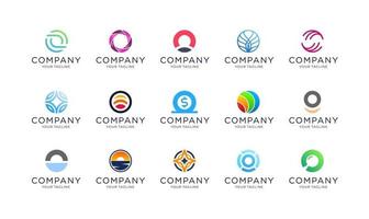 Collection of abstract circle logo template vector