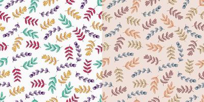 Beautiful retro and modern leaves seamless pattern vector