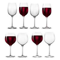 Empty and full transparency wine glass Vector