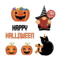 acuarela para gnomos dibujados a mano de halloween. vector. vector