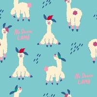 Seamless pattern with llamas. vector