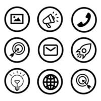 una colección de iconos de imágenes, iconos web, etc. vector