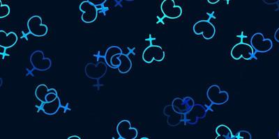 Light BLUE vector backdrop with woman's power symbols.