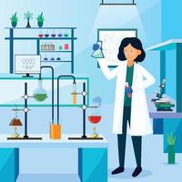 Character design of Scientist in Laboratory vector