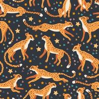 Cheetah and leopards pattern. A vector seamless