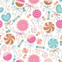 Vector seamless pattern with candies. Sweet candy