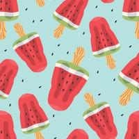 Seamless vector pattern of watermelon slices for print design