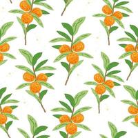 Retro seamless pattern with orange branch pattern. Summer texture. vector