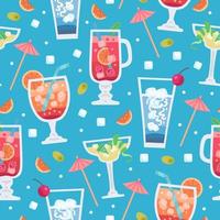 Retro Alcoholic fruit drinks seamless pattern for wallpaper design. vector