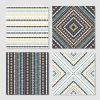 Ethnic seamless patterns. Set of aztec geometric backgrounds. vector