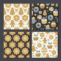 Scrapbook cookies pattern. Set of sweet prints vector