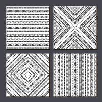 Ethnic seamless patterns. Set of aztec geometric backgrounds. vector