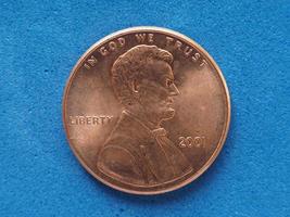 Moneda de 1 centavo, estados unidos foto