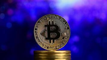 bitcoin con sfondo futuristico viola e blu video