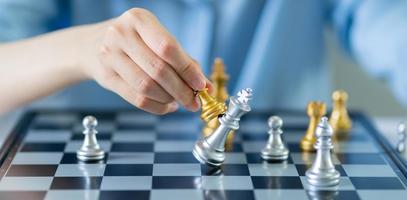 Business concept with chess board photo