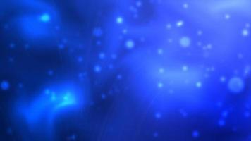 Blue space floating particles with lines background photo