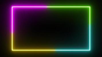 Four neon glow color flowing rectangle background photo