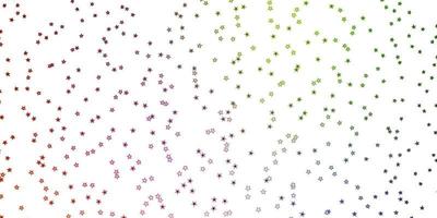 Dark Multicolor vector background with small and big stars.