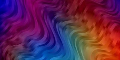 Dark Multicolor vector background with curves.