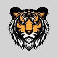 Tiger head drawing vector