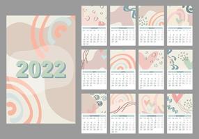 2022 calendar template vector