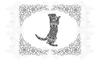 Cat Mandala. Vintage decorative elements. Oriental pattern, vector. vector