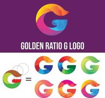logotipo de letra g de proporción áurea vector