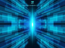 Abstract blue technology futuristic digital perspective background vector