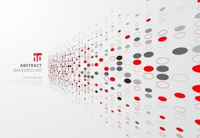 Abstract technology red and gray circles dots pattern background vector