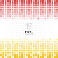 Abstract pixel mosaic red and yellow gradient color background vector