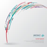 Modern style abstract motion lines curve rounded colorful vector