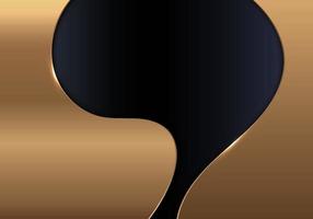 Luxury template abstract golden metallic curve light black background vector