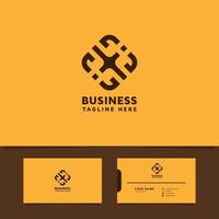 Abstract geometric pattern logo with business card template vector