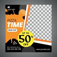 promoción de pizza time con descuento especial vector