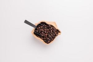 coffee beans white background scene photo
