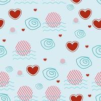 seamless pattern with love and geometric pattern vector