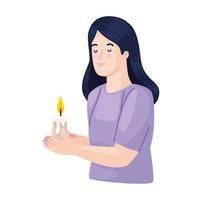 woman with candle vector