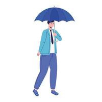 empresario con accesorio de protección de paraguas vector